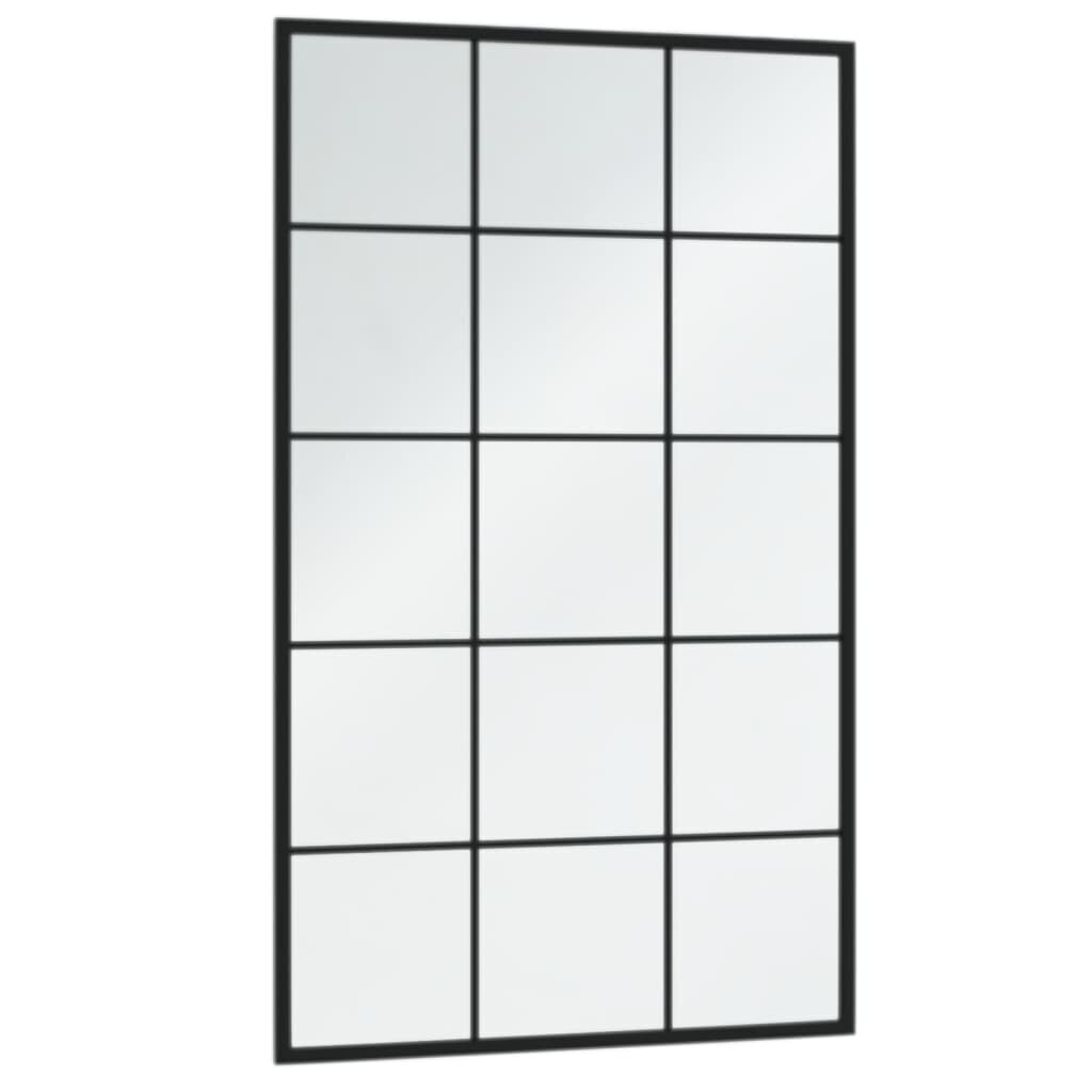 vidaXL seinapeeglid 6 tk, must, 100 x 60 cm, metall цена и информация | Peeglid | kaup24.ee