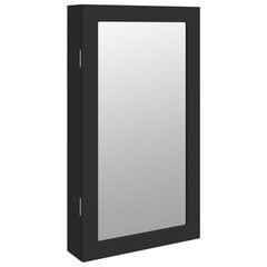 vidaXL seinale kinnitatav ehetekapp peegli ja LED-tuledega, must цена и информация | Зеркала | kaup24.ee