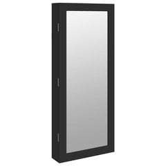 vidaXL seinale kinnitatav ehetekapp peegli ja LED-tuledega, must цена и информация | Зеркала | kaup24.ee