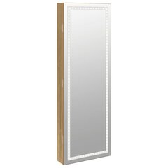 vidaXL seinale kinnitatav ehetekapp peegli ja LED-tuledega цена и информация | Зеркала | kaup24.ee