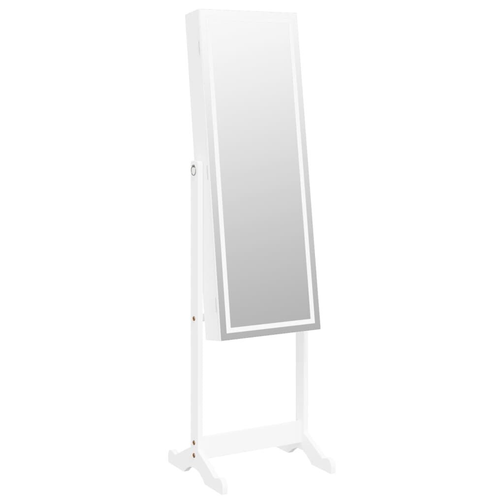 vidaXL ehetekapp peegli ja LED-valgustusega, eraldiseisev, valge hind ja info | Peeglid | kaup24.ee