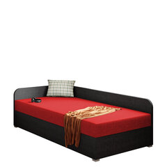Кровать Draban 90x200 см, темно-серый/красный цвет цена и информация | Кровати | kaup24.ee
