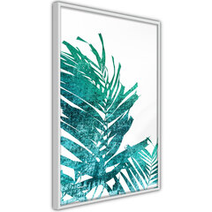 Seinapilt Teal Palm on White Background hind ja info | Seinapildid | kaup24.ee