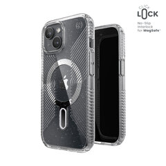 Чехол Speck Presidio Lux Grip ClickLock & Magsafe для iPhone 15, iPhone 14, iPhone 13, прозрачный, с платиновыми блесками, хромированная отделка цена и информация | Чехлы для телефонов | kaup24.ee