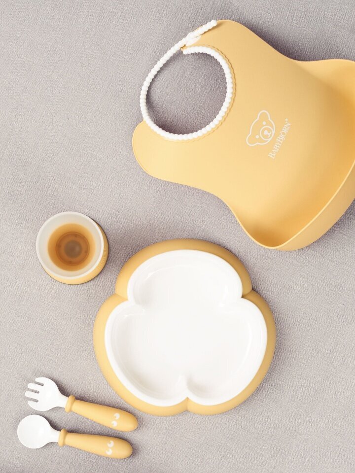 Sööginõude komplekt BabyBjörn Baby Dinner Set, 5 osa, kollane hind ja info | Laste sööginõud | kaup24.ee