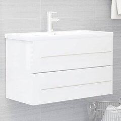 Sisseehitatud kraanikaussiga valamukapp, valge цена и информация | Шкафчики для ванной | kaup24.ee