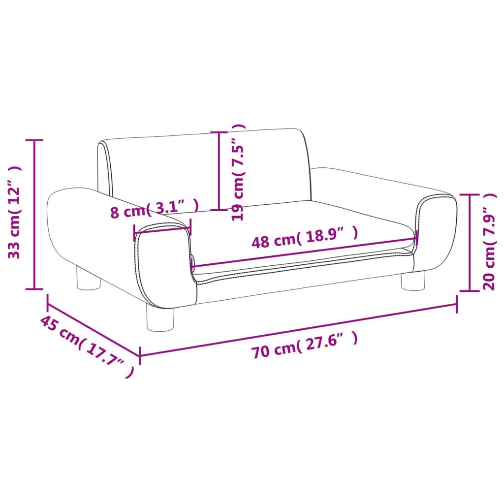 Lastediivan vidaXL, hall hind ja info | Lastetoa kott-toolid, tugitoolid ja tumbad | kaup24.ee