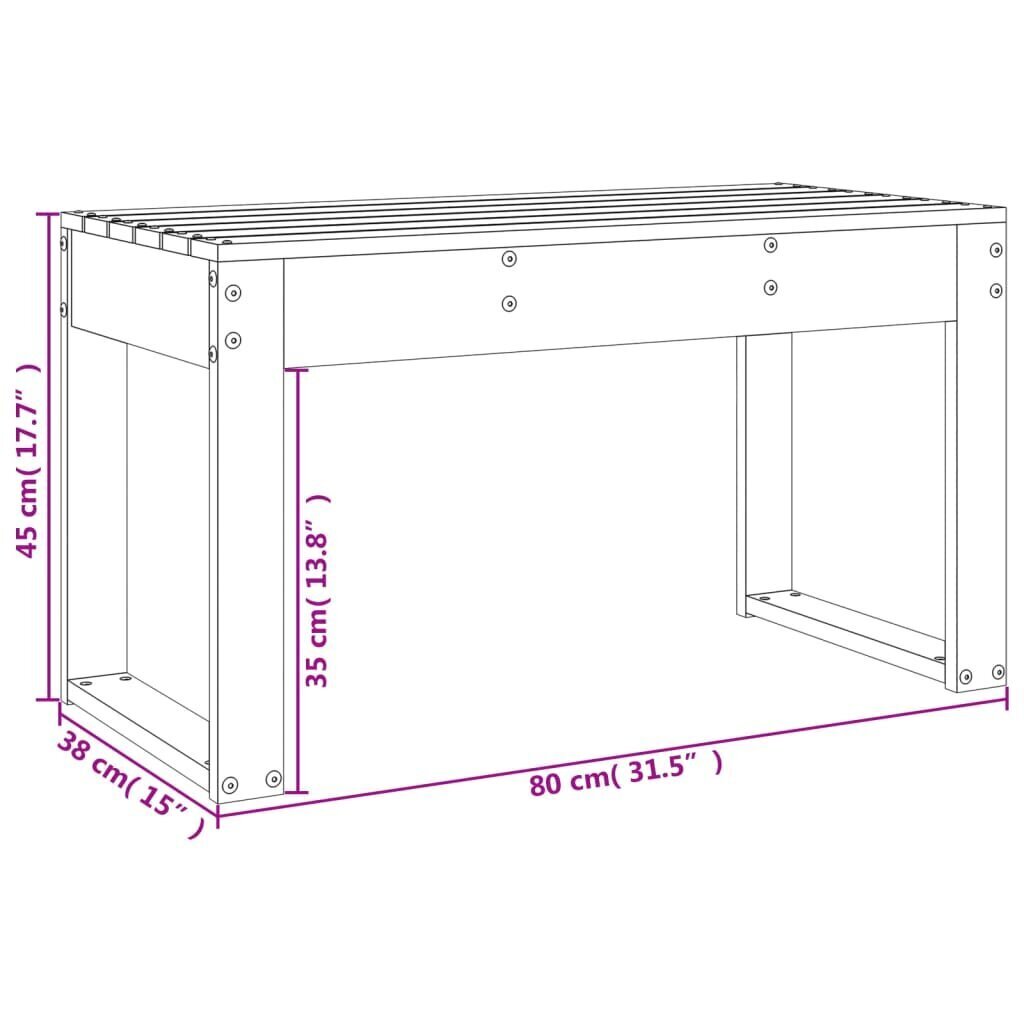 Aiapink vidaXL, 80x38x45 cm, valge цена и информация | Aiapingid | kaup24.ee