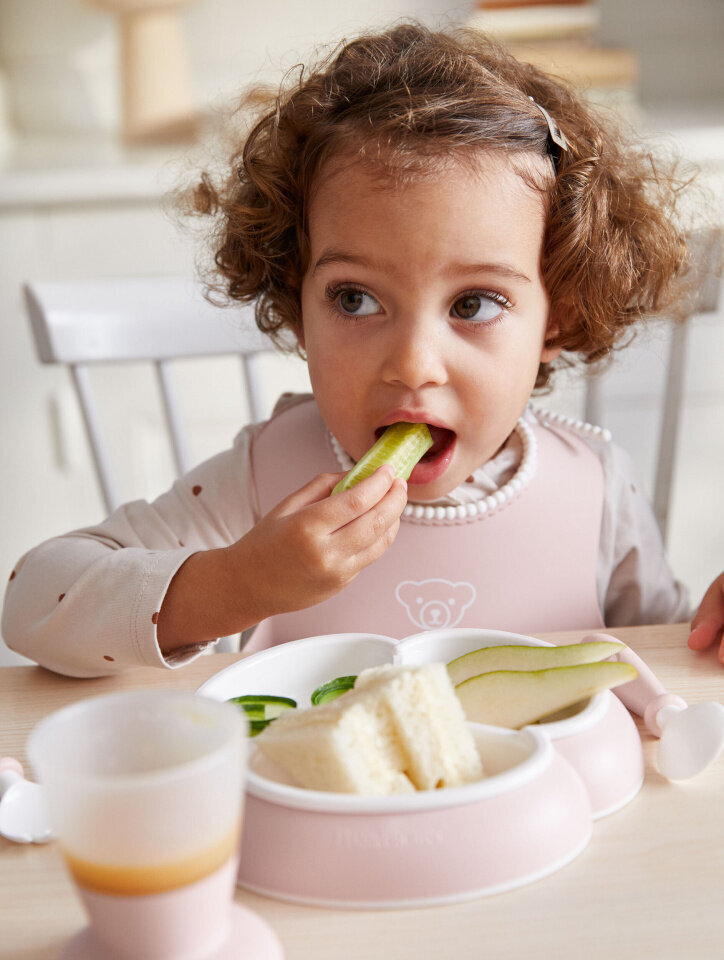 Sööginõude komplekt BabyBjörn Baby Dinner Set, 5 osa, roosa hind ja info | Laste sööginõud | kaup24.ee