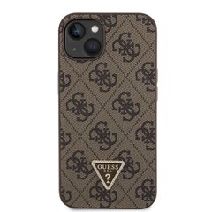 Guess PU 4G Strass Triangle Metal Logo Case for iPhone 15 Brown цена и информация | Чехлы для телефонов | kaup24.ee