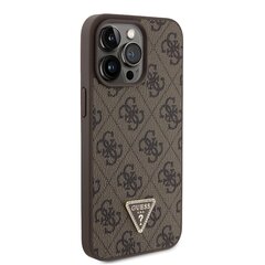 Guess PU 4G Strass Triangle Metal Logo Case for iPhone 15 Pro Max Brown цена и информация | Чехлы для телефонов | kaup24.ee