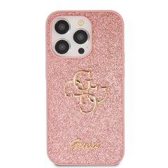 Guess PU Fixed Glitter 4G Metal Logo Case for iPhone 15 Pro Pink цена и информация | Чехлы для телефонов | kaup24.ee