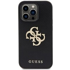 Guess GUHCP15LPSP4LGK iPhone 15 Pro 6.1" czarny|black hardcase Leather Perforated 4G Glitter Logo цена и информация | Чехлы для телефонов | kaup24.ee