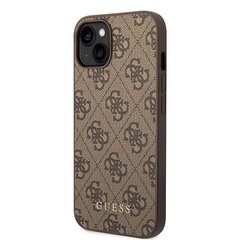 Guess GUHCP15MG4GFBR iPhone 15 Plus 6.7" brązowy|brown hard case 4G Metal Gold Logo цена и информация | Чехлы для телефонов | kaup24.ee