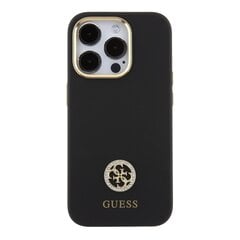 Guess Liquid Silicone 4G Strass Metal Logo Case for iPhone 15 Pro Black цена и информация | Чехлы для телефонов | kaup24.ee