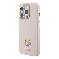 Guess Liquid Silicone 4G Strass Metal Logo Case for iPhone 15 Pro Pink цена и информация | Чехлы для телефонов | kaup24.ee