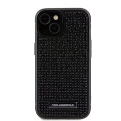 Karl Lagerfeld Rhinestone Plate Metal Logo Case for iPhone 15 Black цена и информация | Чехлы для телефонов | kaup24.ee