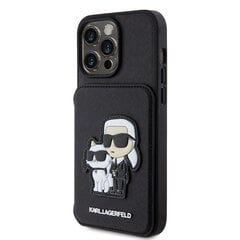 Karl Lagerfeld PU Saffiano Card Slot Stand Karl and Choupette Case for iPhone 15 Pro Max Black цена и информация | Чехлы для телефонов | kaup24.ee