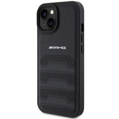 AMG AMHCP15MGSEBK iPhone 15 Plus 6,7" czarny|black hardcase Leather Debossed Lines цена и информация | Чехлы для телефонов | kaup24.ee