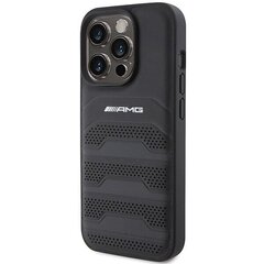 AMG AMHCP15XGSEBK iPhone 15 Pro Max 6.7" czarny|black hardcase Leather Debossed Lines цена и информация | Чехлы для телефонов | kaup24.ee
