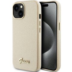 Guess GUHCP15SPGMCSD iPhone 15 6.1" złoty|light gold hardcase Glitter Glossy Script цена и информация | Чехлы для телефонов | kaup24.ee