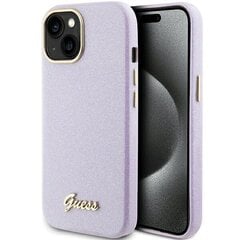 Guess GUHCP15SPGMCSL iPhone 15 6.1" liliowy|lilac hardcase Glitter Glossy Script цена и информация | Чехлы для телефонов | kaup24.ee