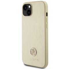 Guess GUHCP15SPS4DGPD iPhone 15 6.1" złoty|gold hardcase Leather 4G Metal Logo Strass цена и информация | Чехлы для телефонов | kaup24.ee