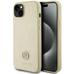 Guess GUHCP15SPS4DGPD iPhone 15 6.1" złoty|gold hardcase Leather 4G Metal Logo Strass цена и информация | Чехлы для телефонов | kaup24.ee