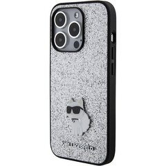 Karl Lagerfeld KLHCP15LGCNPSG iPhone 15 Pro 6.1" srebrny|silver hardcase Fixed Glitter Choupette Logo Metal Pin цена и информация | Чехлы для телефонов | kaup24.ee