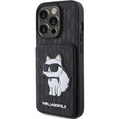 Karl Lagerfeld KLHCP15LSAKCNSCK iPhone 15 Pro 6.1" czarny|black hardcase Saffiano Cardslots and Stand Monogram Choupette цена и информация | Чехлы для телефонов | kaup24.ee