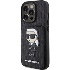 Karl Lagerfeld KLHCP15LSAKKNSCK iPhone 15 Pro 6.1" czarny|black hardcase Saffiano Cardslots and Stand Monogram Ikonik Patch цена и информация | Чехлы для телефонов | kaup24.ee