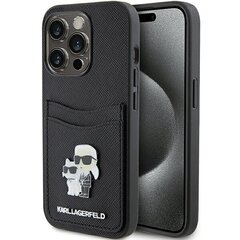 Karl Lagerfeld KLHCP15LSAPKCNPK iPhone 15 Pro 6.1" czarny|black hardcase Saffiano Cardslot Karl&Choupette Metal Pin цена и информация | Чехлы для телефонов | kaup24.ee