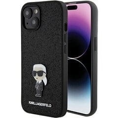 Karl Lagerfeld KLHCP15SGKNPSK iPhone 15 6.1" czarny|black hardcase Fixed Glitter Ikonik Logo Metal Pin цена и информация | Чехлы для телефонов | kaup24.ee