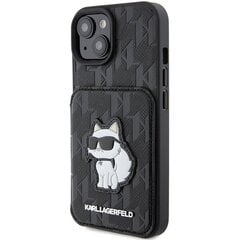 Karl Lagerfeld KLHCP15SSAKCNSCK iPhone 15 6.1" czarny|black hardcase Saffiano Cardslots and Stand Monogram Choupette цена и информация | Чехлы для телефонов | kaup24.ee