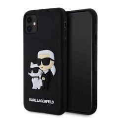 Karl Lagerfeld 3D Rubber Karl and Choupette Case for iPhone 12|12 Pro Black цена и информация | Чехлы для телефонов | kaup24.ee