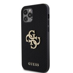 Guess PU Perforated 4G Glitter Metal Logo Case for iPhone 12|12 Pro Black цена и информация | Чехлы для телефонов | kaup24.ee