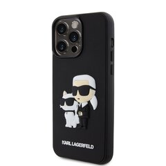 Karl Lagerfeld 3D Rubber Karl and Choupette Case for iPhone 15 Pro Max Black цена и информация | Чехлы для телефонов | kaup24.ee