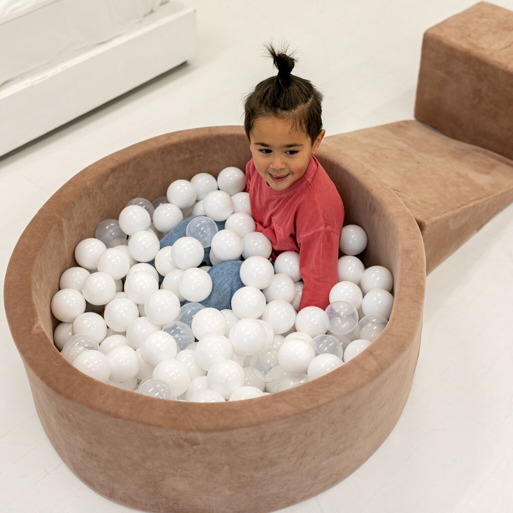 Pehme mängukomplekt pallibasseiniga lastele MeowBaby, beež, 4 elementi hind ja info | Imikute mänguasjad | kaup24.ee