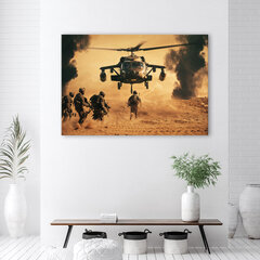 Seinapilt Helikopter ja sõdurid missioonil цена и информация | Картины, живопись | kaup24.ee