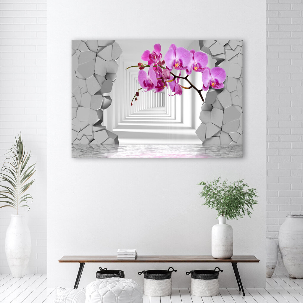 Seinapilt Orhidee abstraktsel 3D taustal hind ja info | Seinapildid | kaup24.ee