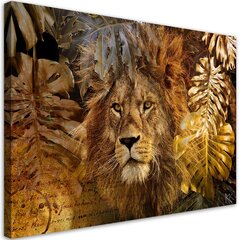 Seinapilt Lõvi ja kuldsed lehed hind ja info | Seinapildid | kaup24.ee