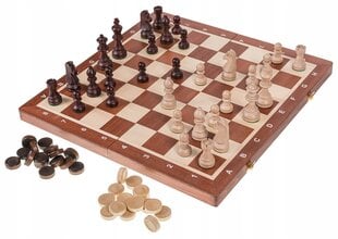 Деревянные шахматы и шашки, 47 x 47 см цена и информация | Настольные игры | kaup24.ee