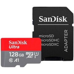 Mälukaart SanDisk microSDXC Ultra 128GB 140MB/s Class 10 A1 + adapter hind ja info | Sandisk Mobiiltelefonid, foto-, videokaamerad | kaup24.ee