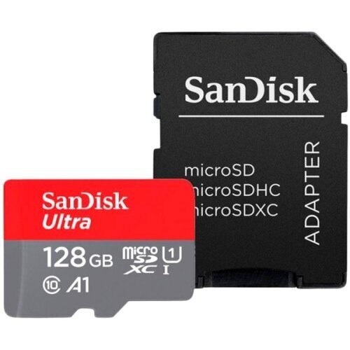 Mälukaart SanDisk microSDXC Ultra 128GB 140MB/s Class 10 A1 + adapter цена и информация | Fotoaparaatide mälukaardid | kaup24.ee