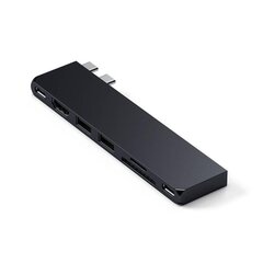 USB jagaja Satechi Pro Hub Slim, must цена и информация | Адаптеры и USB-hub | kaup24.ee