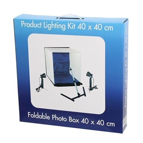 Fotokarp ja valgustid Falcon Eyes Foldable Photo Box PBK-40AB-2LS 40x40 cm + 2 Lamps цена и информация | Fotovalgustuse seadmed | kaup24.ee