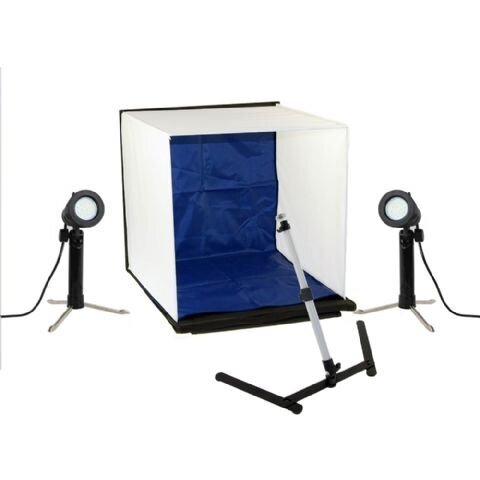 Fotokarp ja valgustid Falcon Eyes Foldable Photo Box PBK-40AB-2LS 40x40 cm + 2 Lamps цена и информация | Fotovalgustuse seadmed | kaup24.ee