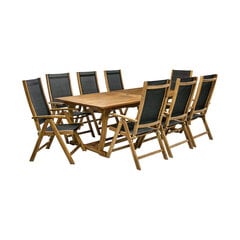 Комплект складной уличной мебели из 9-и частей Future, коричневый/черный цена и информация | Комплекты уличной мебели | kaup24.ee