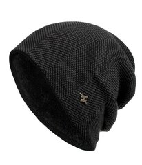 Шапка зимняя мужская S117, черная цена и информация | Мужские шарфы, шапки, перчатки | kaup24.ee
