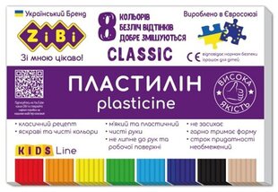 Plastiliin ZiBi Classic Kids Line, 8 värvi цена и информация | Принадлежности для рисования, лепки | kaup24.ee